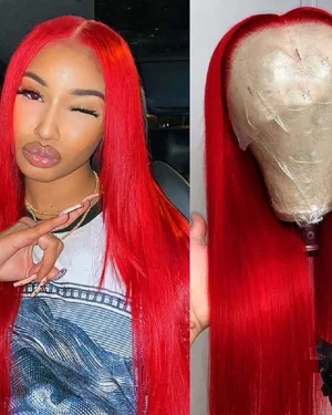 Wig – Bone straight – Light red color