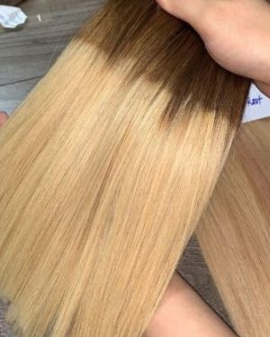 Weft hair – Bone straight – Ombre brown and blonde (Demo)