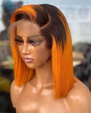 Wig – Bone straight – Ombre black and orange