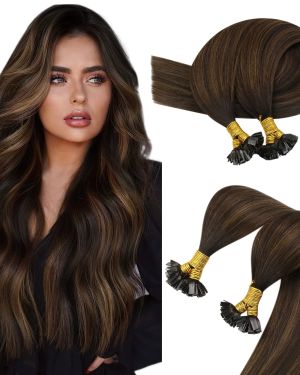 Flat-tip hair – Light brown dark root