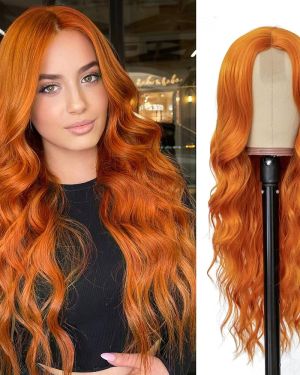 Wig – Wavy – Orange color