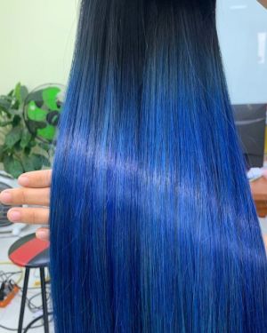 Bulk hair – Bone straight – Blue color