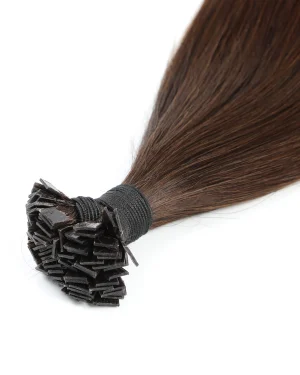 Flat-tip hair – Dark brown color