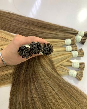 Flat-tip hair – Light brown dark root