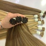 Flat-tip hair – Light brown dark root