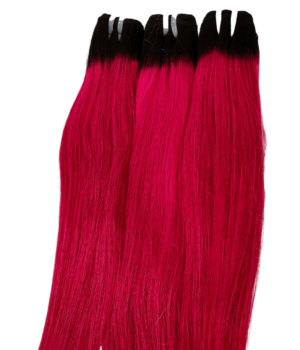 Weft hair – Bone straight – Ombre black and pink