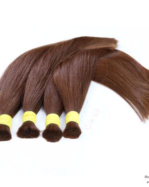 Bulk hair – Bone straight – Dark brown color