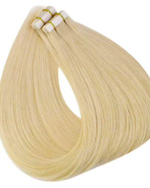 Tape-in hair – Bone straight – Blonde color