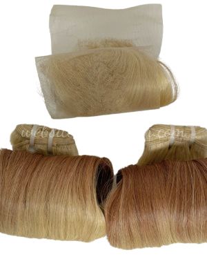 Weft hair – Egg curl – Ombre Blonde and brown