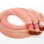 Bulk hair – Bone straight – Pink color