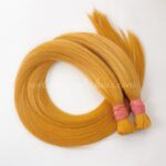Bulk hair – Bone straight – Light orange color