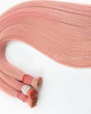 Bulk hair – Bone straight – Pink color