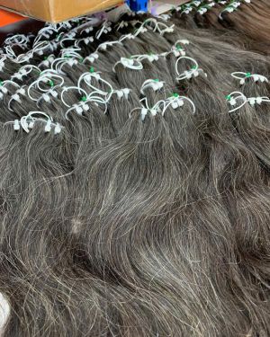Premium 100% Vietnamese Bone Straight Grey Bulk Hair – Super Double Drawn