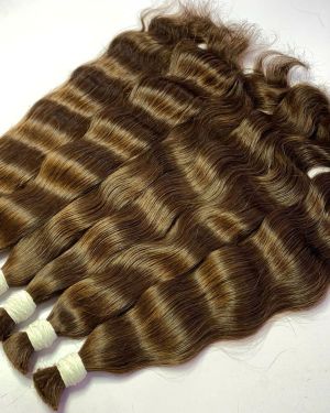 Premium 100% Vietnamese Remy Virgin Natural Wave Bulk Hair – #30 Brown (Super Double Drawn)