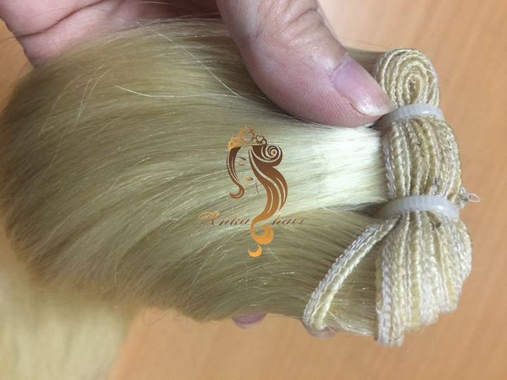 7. "Blonde Human Hair Weft" by Hair Factory - wide 3